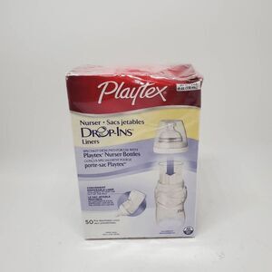 NEW Playtex Baby Nurser Bottle Drop-Ins Liners 4 oz Box of 50